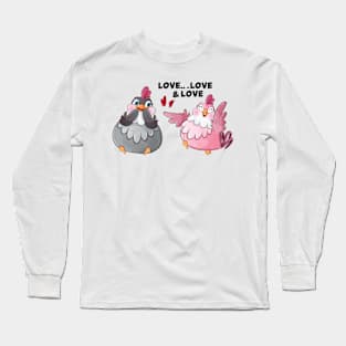 Chicken Couple Love Long Sleeve T-Shirt